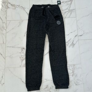 Roots Black Heather Jogger Sweatpants Flocked/Velvet logo